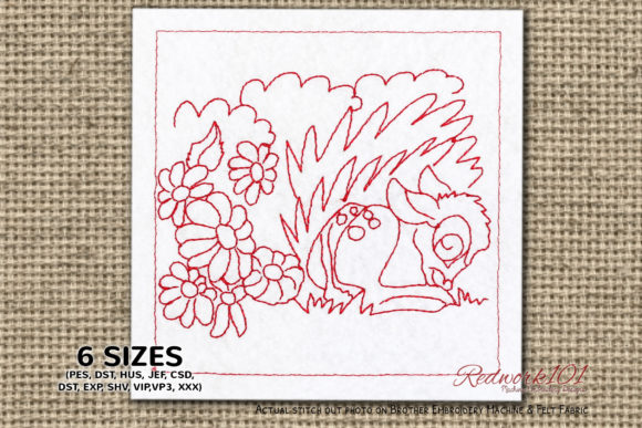 Baby Deer Sleeping Redwork Review