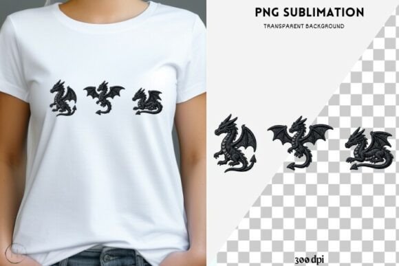 Black Embroidery Dragon PNG Fantasy Review