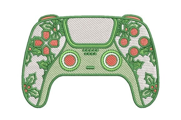Festive Holly Gaming Controller Embroidery Design Review
