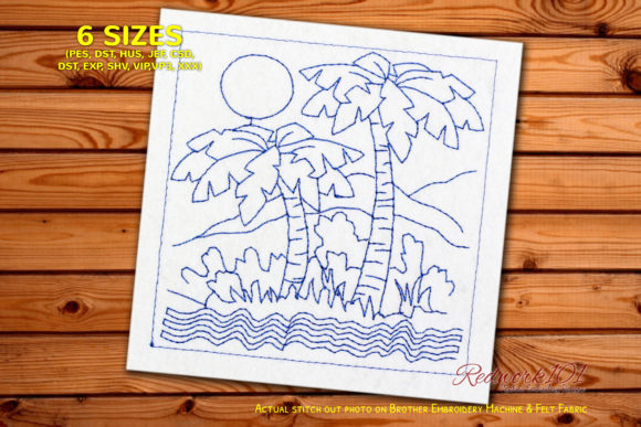 Palm with Sea Wave on Sunny Background Review